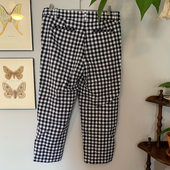 J. Crew Petite Navy Gingham Checked Cropped Pants, Size 6P - Picture 6 of 8